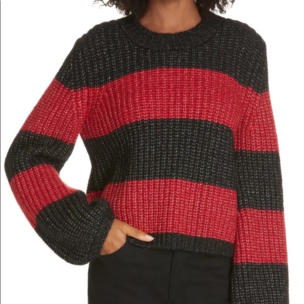 La Ligne Knit Alpaca Wool Balloon Sleeve Sweater - Picture 2 of 6